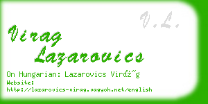 virag lazarovics business card